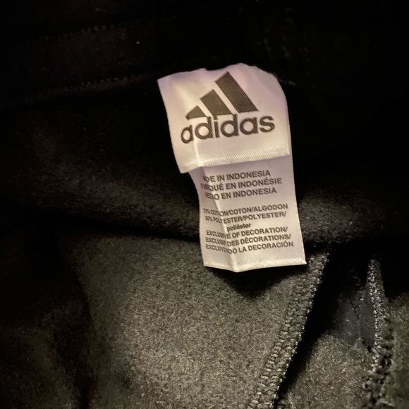 adidas Big Girls Black Mid Rise Cuffed Fleece Joggers - Large - Picture 5 of 10